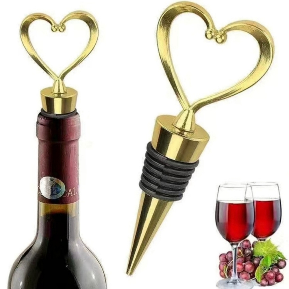 1 Gold Heart Wine Stopper